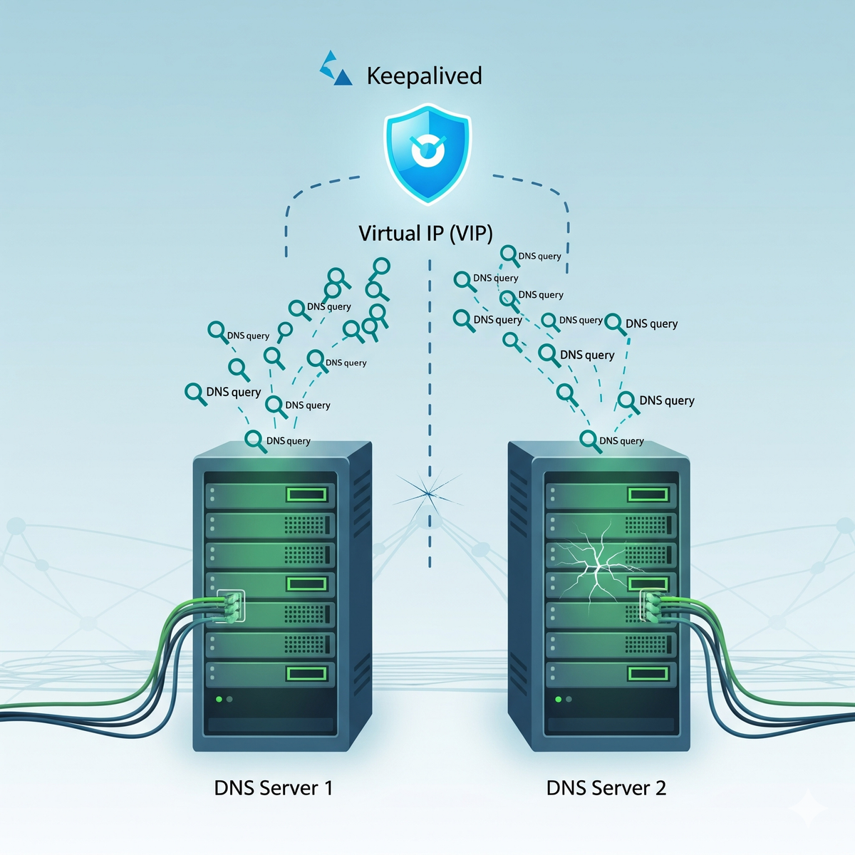 Usa Keepalived para Alta Disponibilidad (Caso DNS)