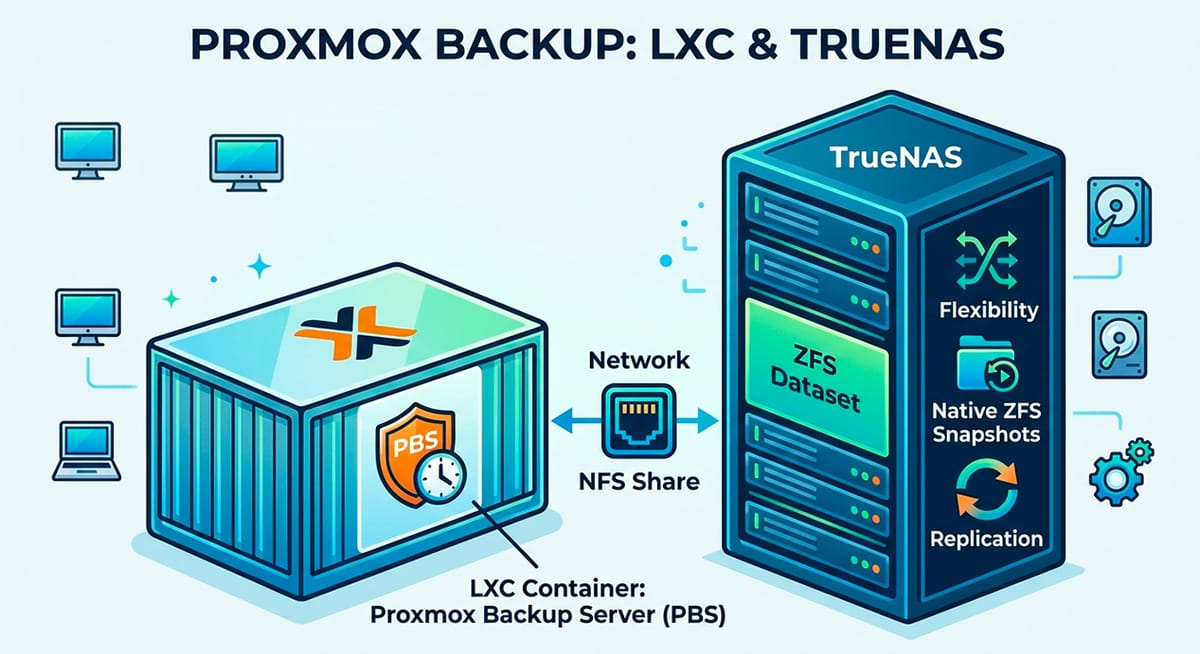 Proxmox Backup Server sobre LXC con almacenamiento NFS en TrueNAS